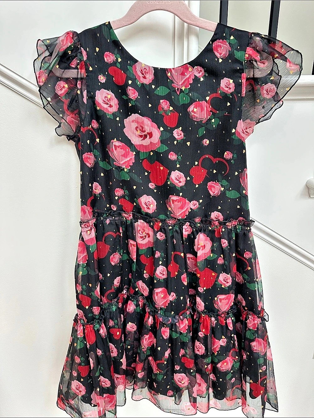 Zoe Ltd Floral Mini Dress in Black & Pink